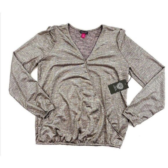 Vince Camuto Blouse Top Small Gold Sparkle Silver - Picture 3 of 7